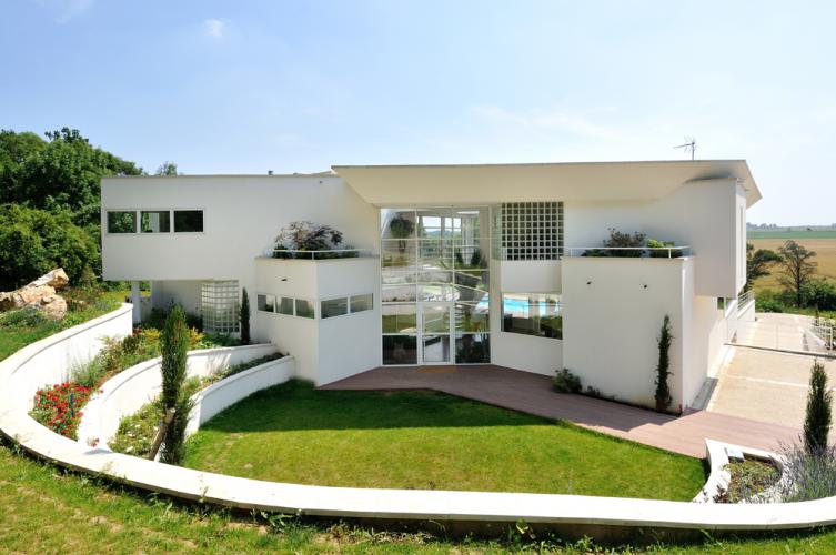 jardin villa moderne