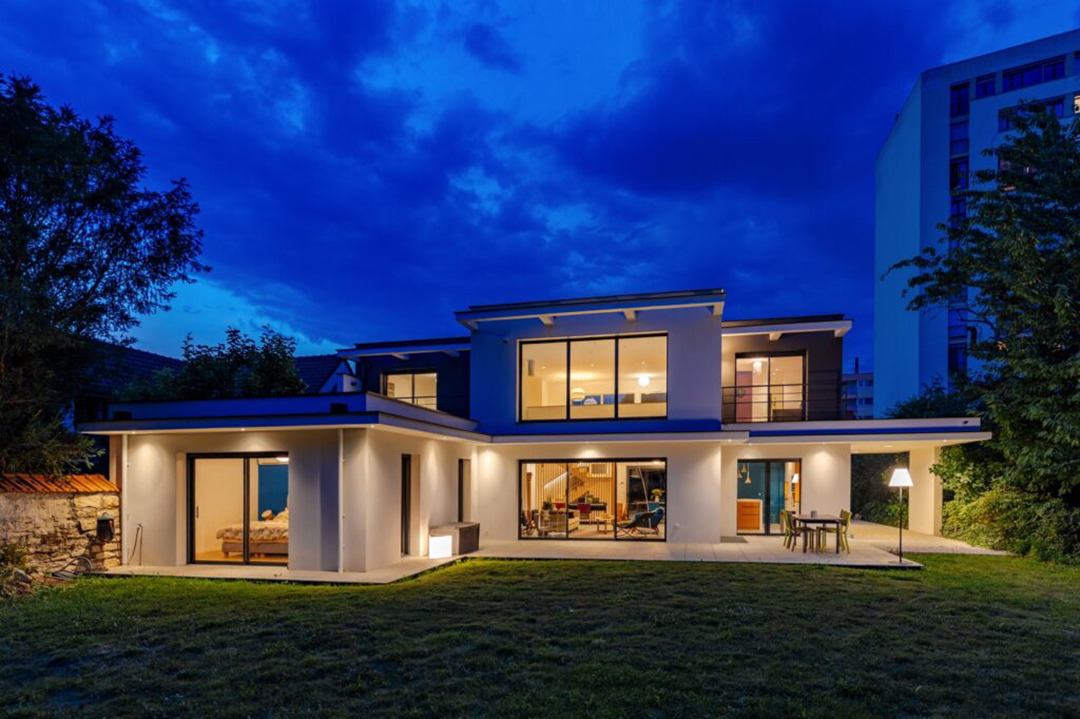 villa moderne architecte nuit